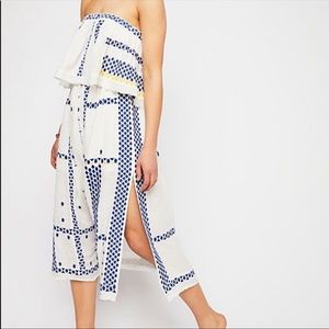 FREE PEOPLE WILD ROMANCE STRAPLESS MIDI DRESS